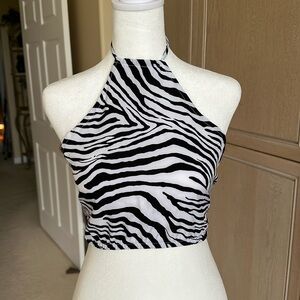 Zebra Halter Crop Top